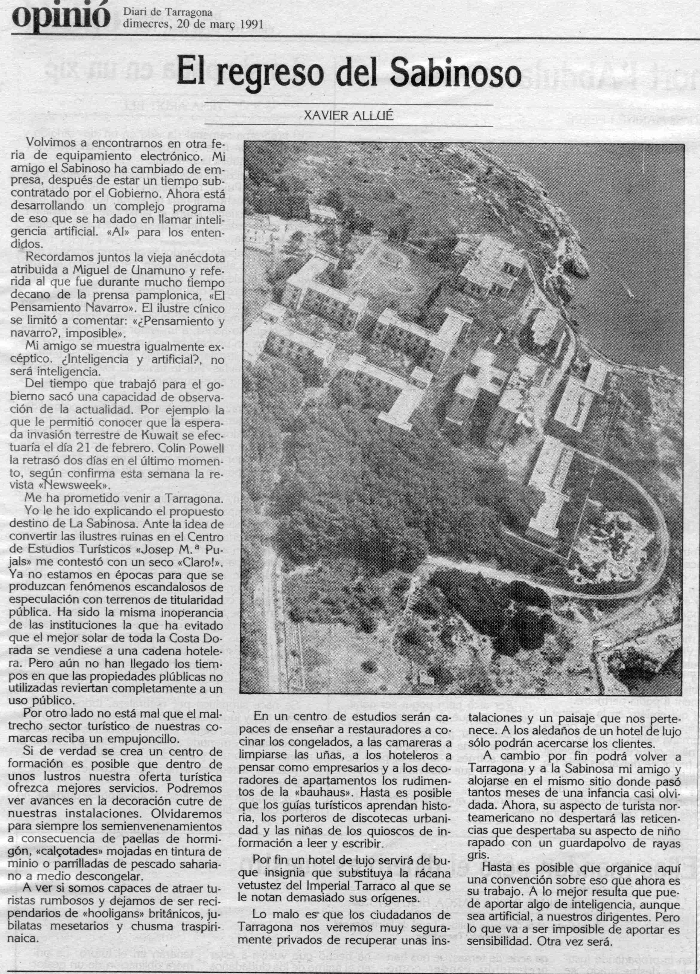 El segundo art&iacute;culo de El Sabinoso