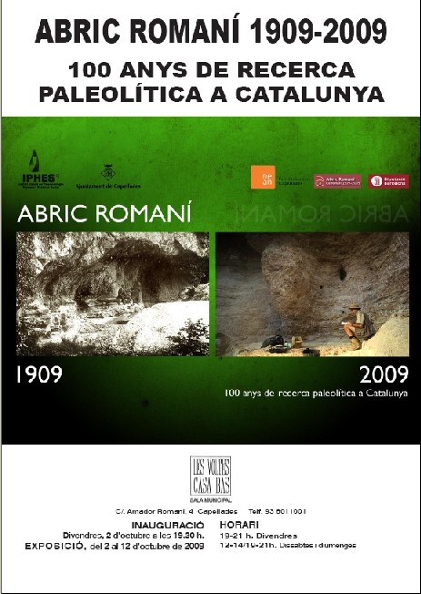 Cartell sobre l'exposici&oacute; Abric Roman&iacute; 100 anys de recerca