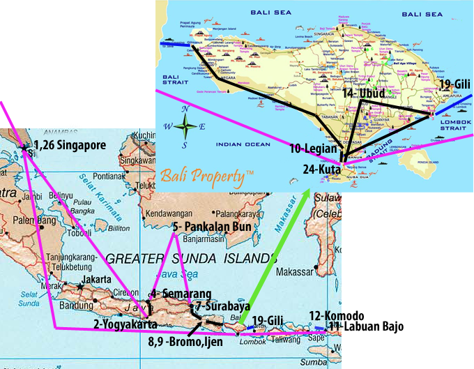 Mapa viatge Indo