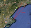 Trayectos en línea recta desde el Delta
